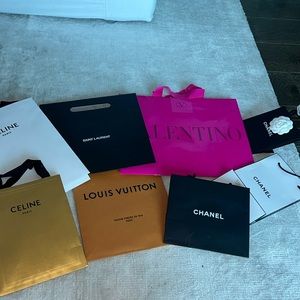 8 paper shop bags ysl, Chanel, Celine and more